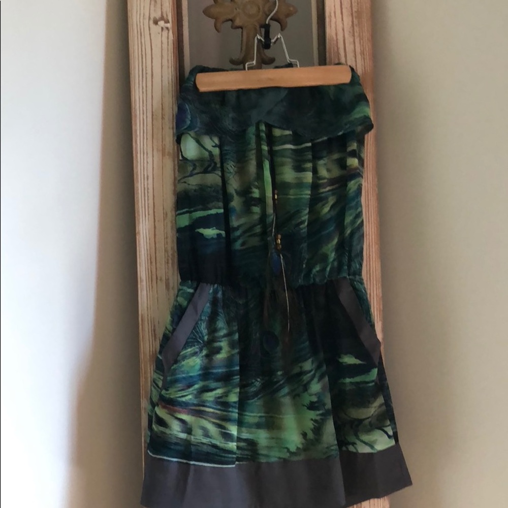 Strapless Peacock dress